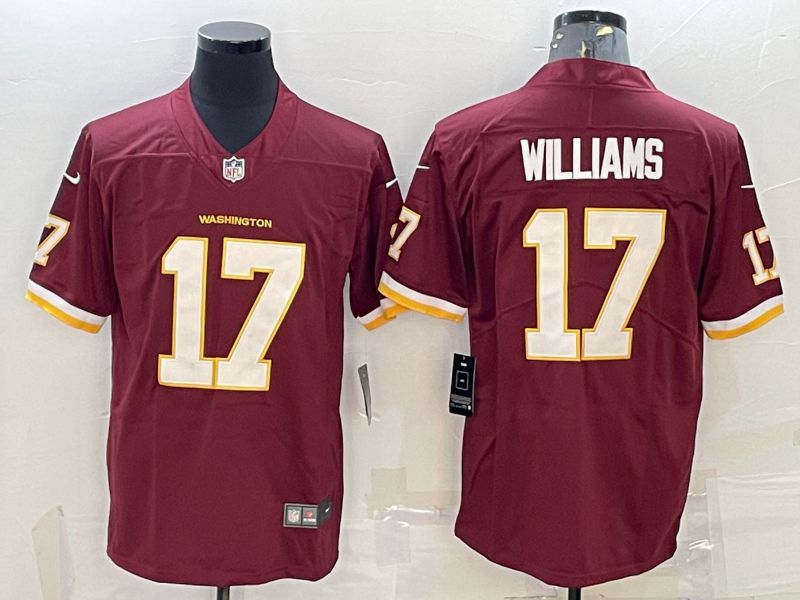 Men Washington Redskins 17 Williams Red New 2022 Nike Limited Vapor Untouchable NFL Jersey